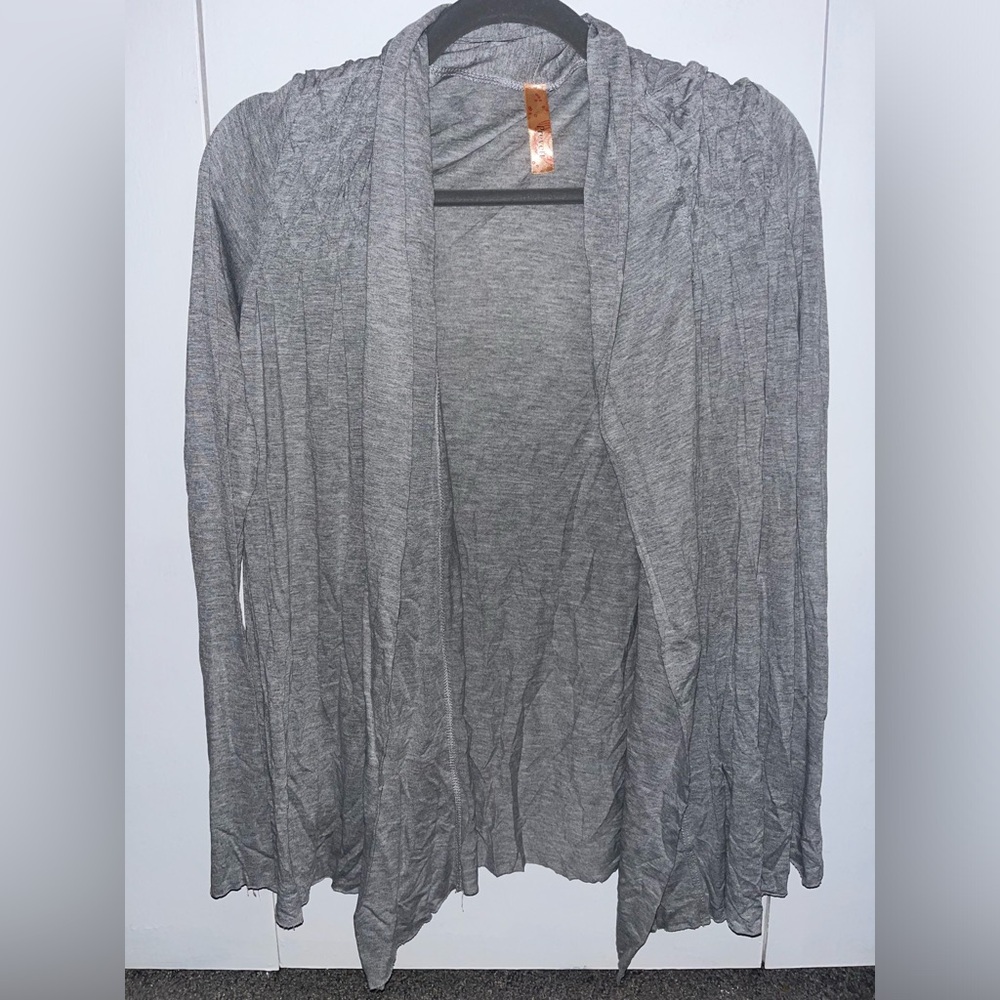 Prevett Women's Gray Long Sleeve Open Cardigan Sweater - Size Large - Picture 2 of 6